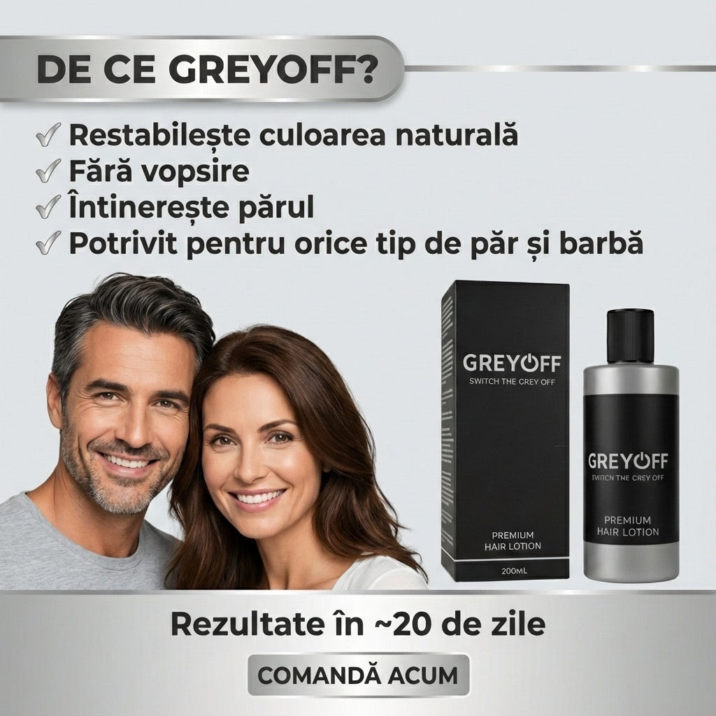 GreyOFF - Mai puțin păr gri. Fără vopsea. Calea naturală.