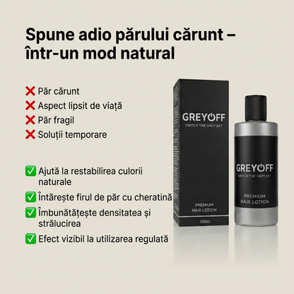 GreyOFF - Mai puțin păr gri. Fără vopsea. Calea naturală.